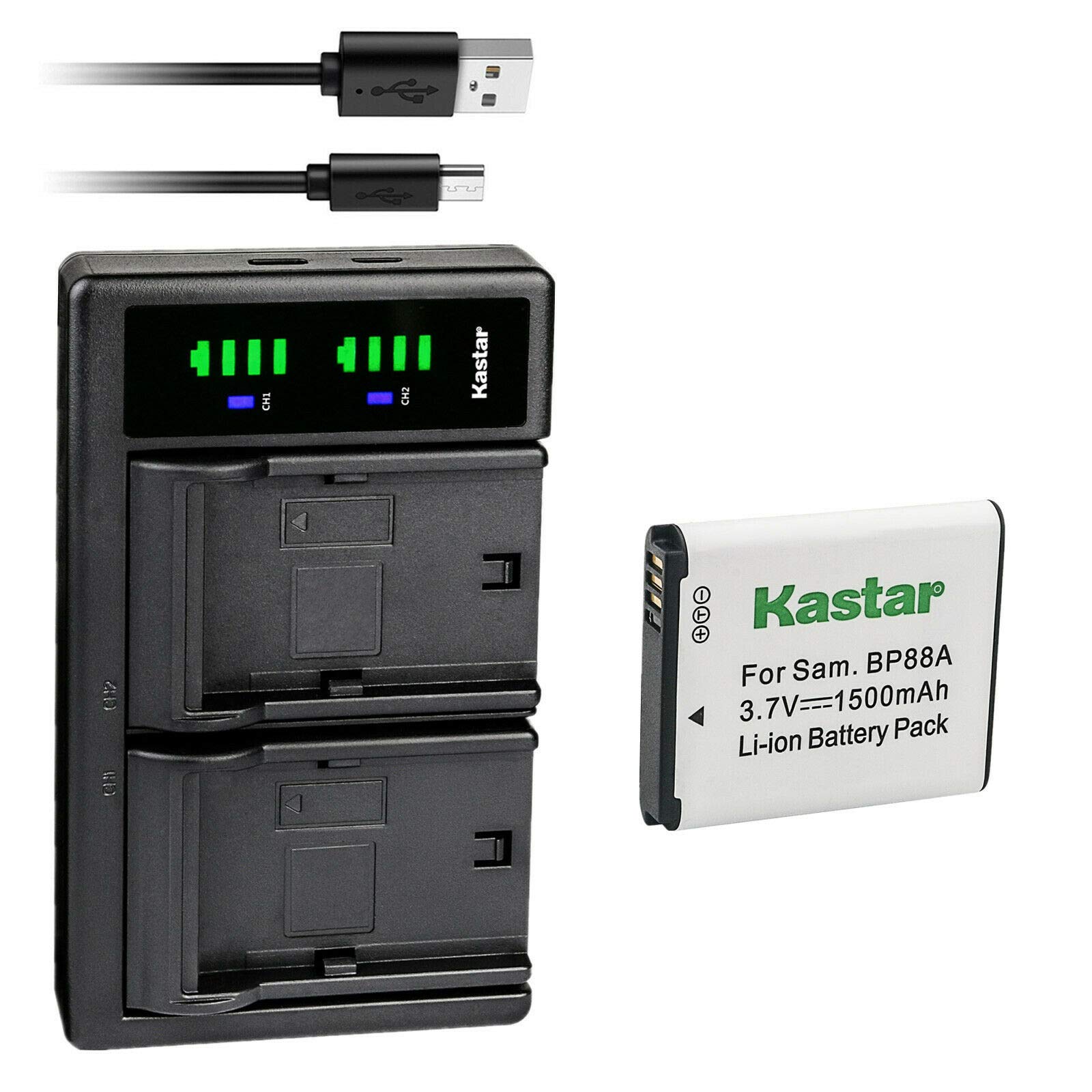 Kastar 1-Pack Battery and LTD2 USB Charger Replacement for Samsung EA-BP88A EABP88A, BP-88A BP88A Battery, Samsung DV200, DV300, DV300F, DV305, DV305F