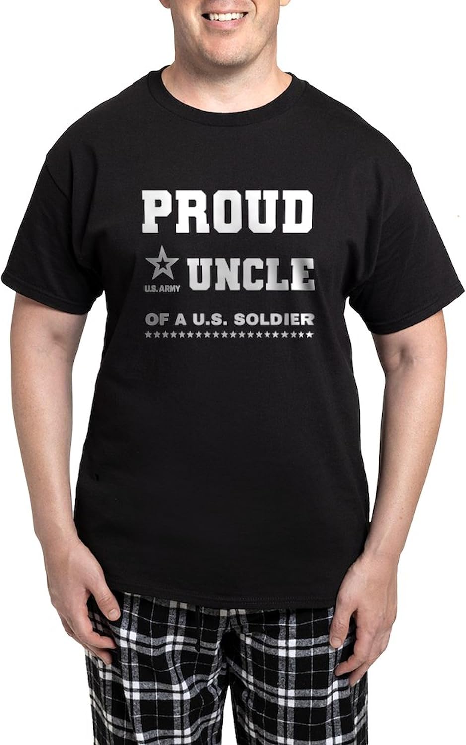 CafePress Proud Uncle Of A Soldier White Pajamas Novelty Men's Pajama Set, Comfortable PJ Sleepwear