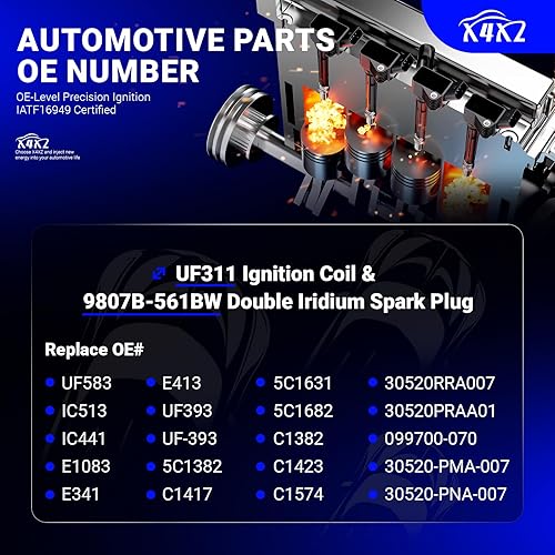 Vista 70 de Paquetes de bobina de encendido UF549 y bujía de iridio doble 9029, para Nissan Altima Versa Sentra Rogue Cube NV200 Pathfinder Infiniti FX50 M56