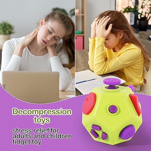 Miniatura 5 de Mini cubo de dedos, juguetes para ansiedad geniales para niños y adultos con ansiedad, TDAH, autismo y alivio del estrés (verde)