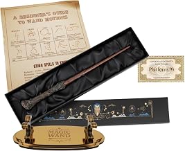 HP Magic Wand - Magic Wand Stand Accessories with Premium Wand Stand - Collectible Gift Toys for Collectors and Cosplay Dress Combo (Limited Edition 2024) (HP + Wood Stand)