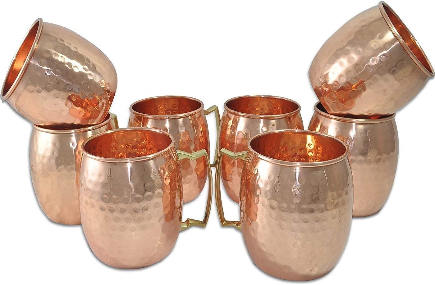 Zap Impex Pure Copper Moscow Mule Cup, geen coating, puur koper, ideaal voor het vermaken van elke gekoelde drank oogverblindend & bar of thuis, grote bar geschenkset van 4 Zap Impex Pure Copper Moscow Mule Cup, geen coating, puur koper, ideaal voor het vermaken van elke gekoelde drank oogverblindend & bar of thuis, grote bar geschenkset van 4