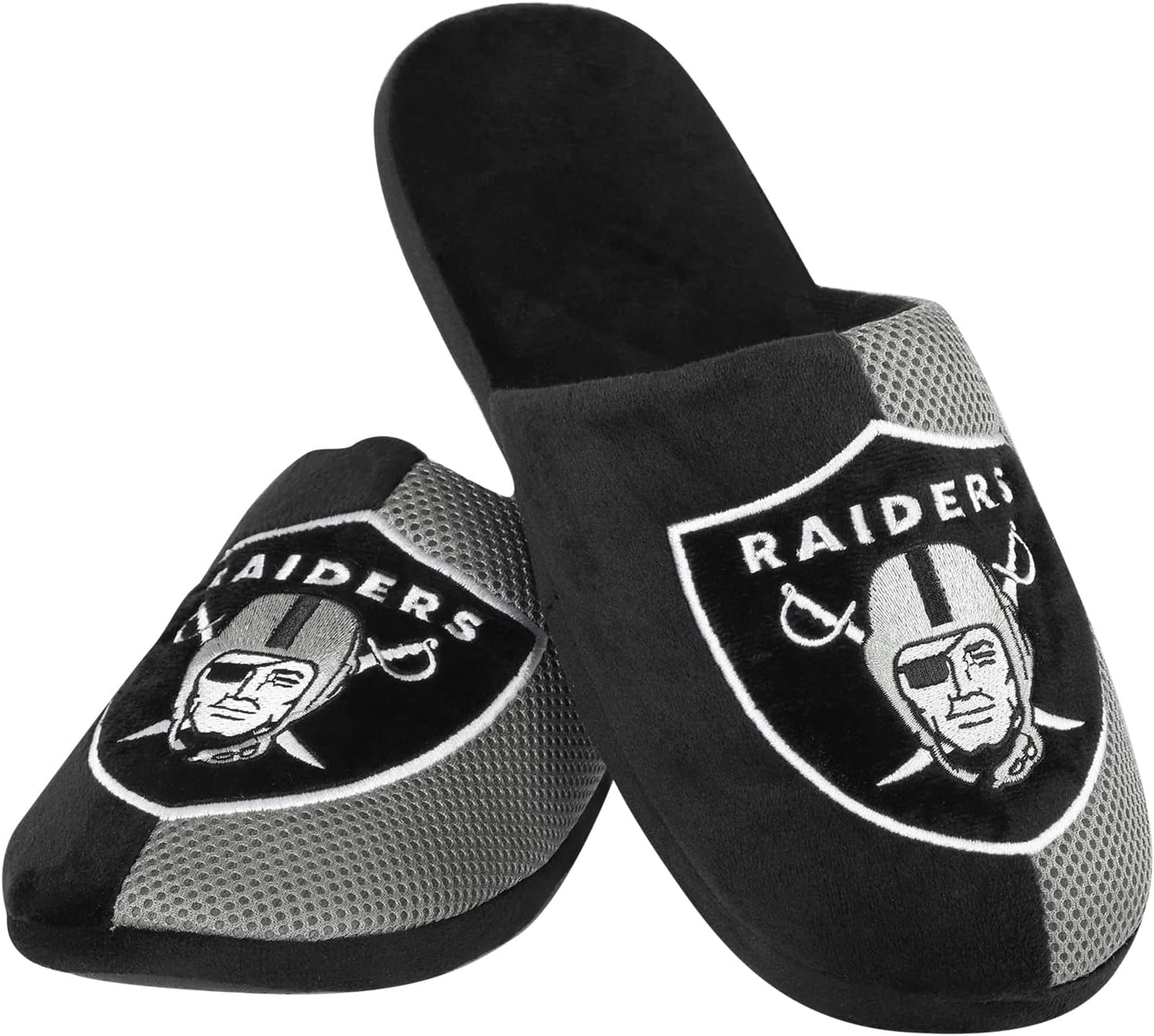 FOCO Boys NFL Team Logo Staycation Plush Slide Slippers