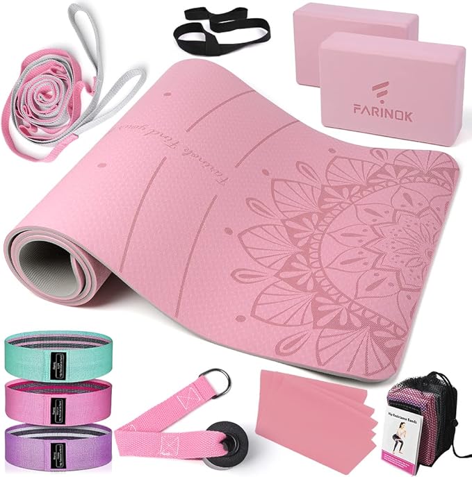 1/3 Yoga Mat Thick, Yoga Set for Beginners Include High Den…