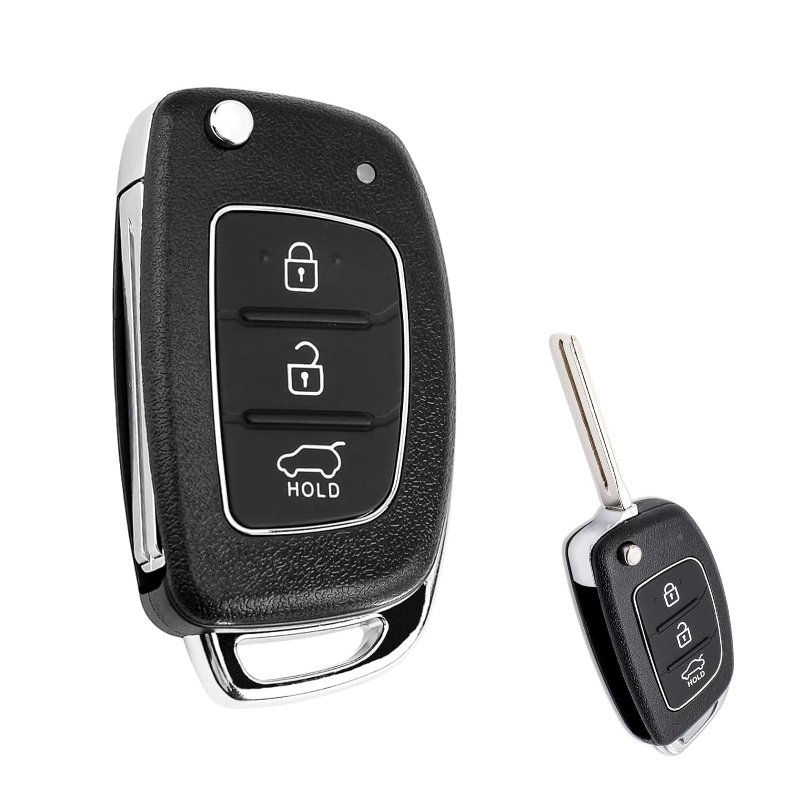 Koaudb Étui pour clé de Voiture Compatible avec Hyundai i10 i20 i30 i40 ix20 ix30 ix35 ix45 ix55 Tucson Santa Fe Elantra Accent 3 Boutons Pliable en Koaudb Étui pour clé de Voiture Compatible avec Hyundai i10 i20 i30 i40 ix20 ix30 ix35 ix45 ix55 Tucson Santa Fe Elantra Accent 3 Boutons Pliable en