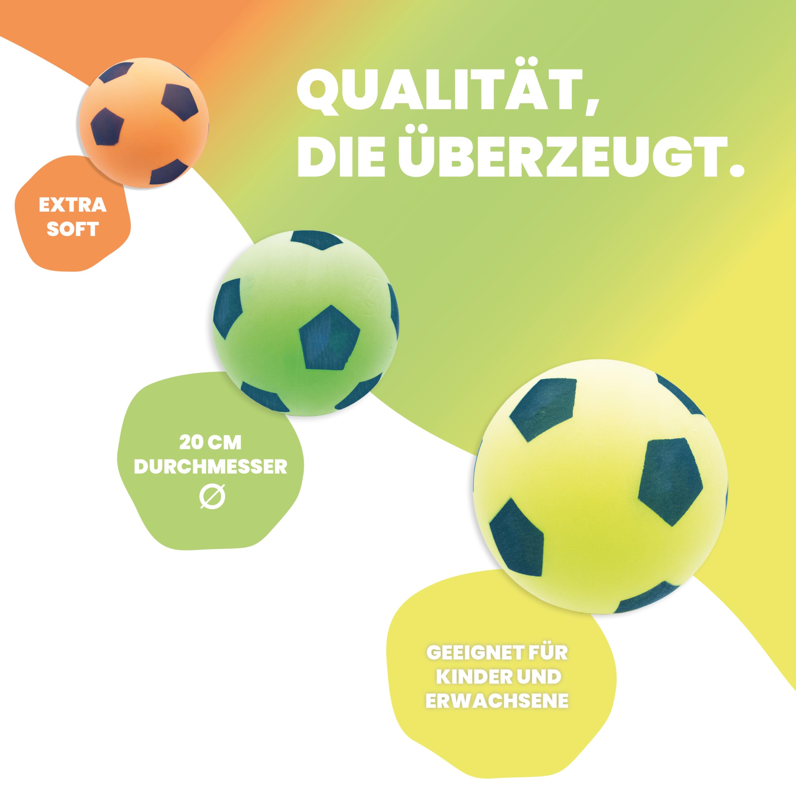 Kyto Softball 20cm Schaumstoff Ball | Fußball für Outdoor und Indoor | geeignet für Kinder ab 36 Monaten