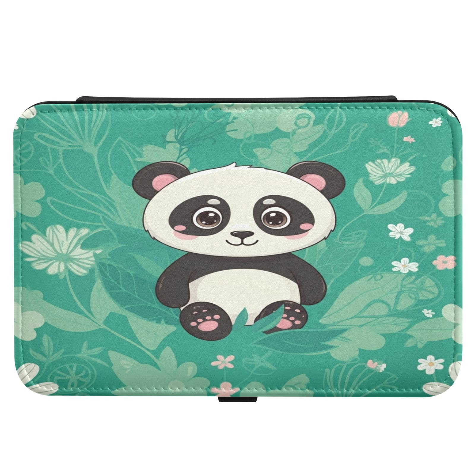 Haskirky Cartoon Panda Jewelry Box Portable PU Leather Travel Jewelry Organize for Women Jewelry Storage Display Holder for Ring, Necklace, Earring