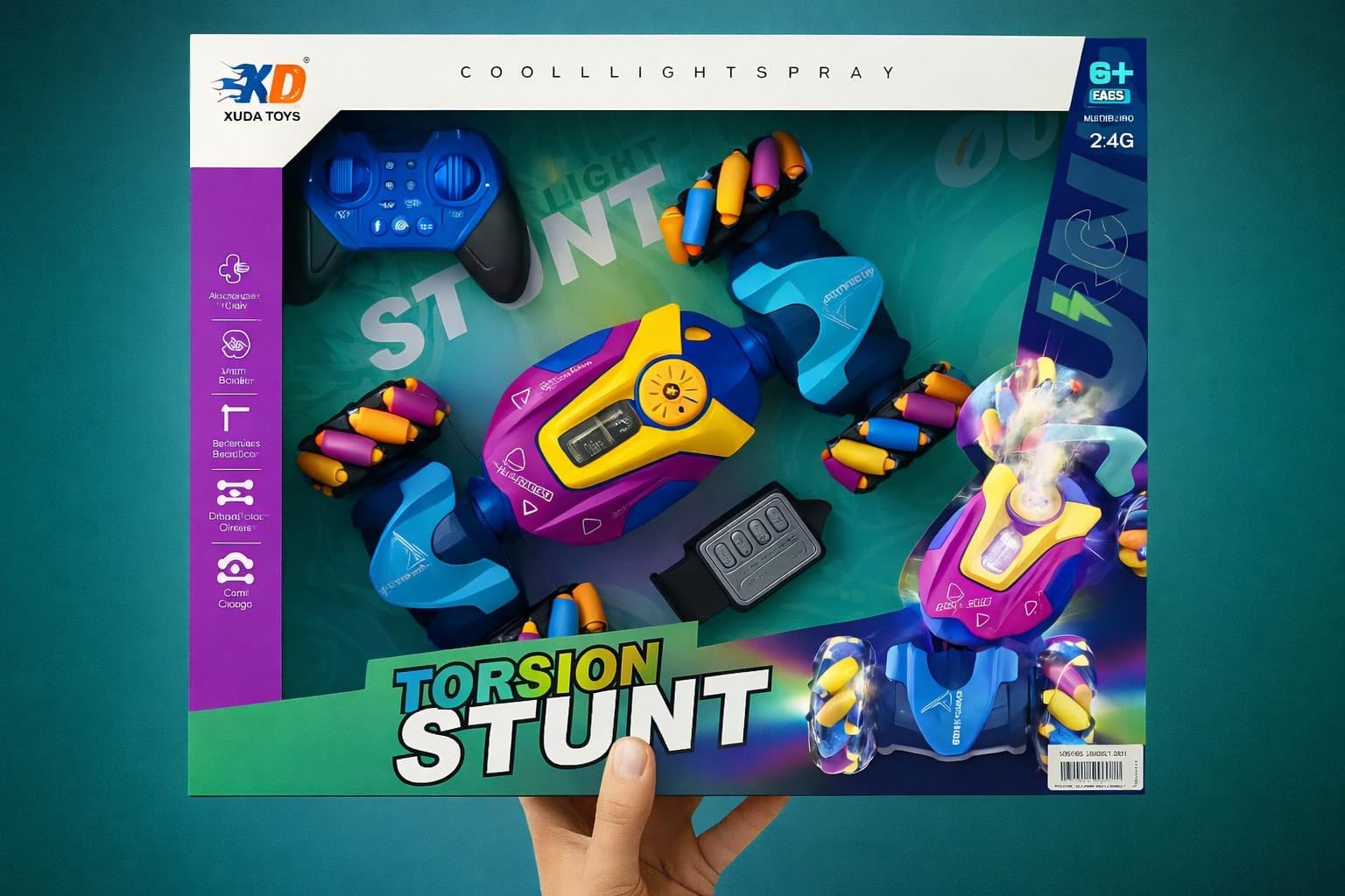 Gesture Sensing Remote Control Mist SUV Stunt Car for Kids | 2.4GHz RC Toy with LED Lights, USB Type-C Charging | Extra Rechargeable Battery Included | Toy for Boys & Girls (4–12 Years)
