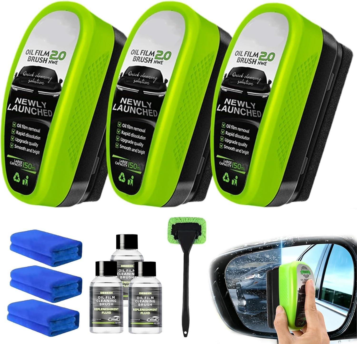 Gl170 Pro Car Window Cleaner, Pure Sight Windshield Cleaner, New Car Glass Cleaner, Long Lasting, Improves Clarity and Visibility (3PC)