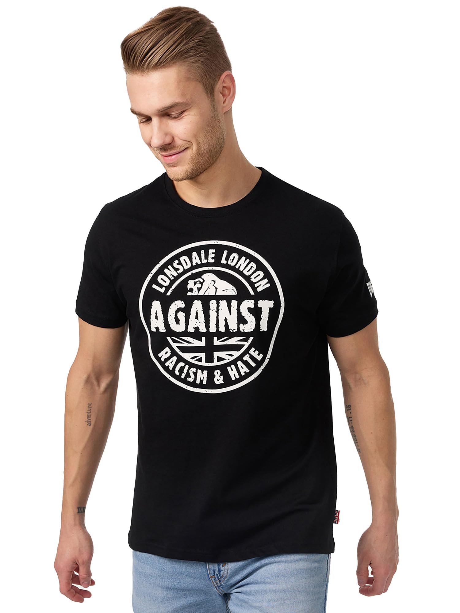 Lonsdale Herren T-Shirt Normale Passform Against Racism