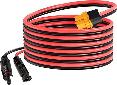 Cable de carga solar a XT60, cable de extensión de carga solar para centrales eléctricas generadores solares (12 pies 12 AWG)