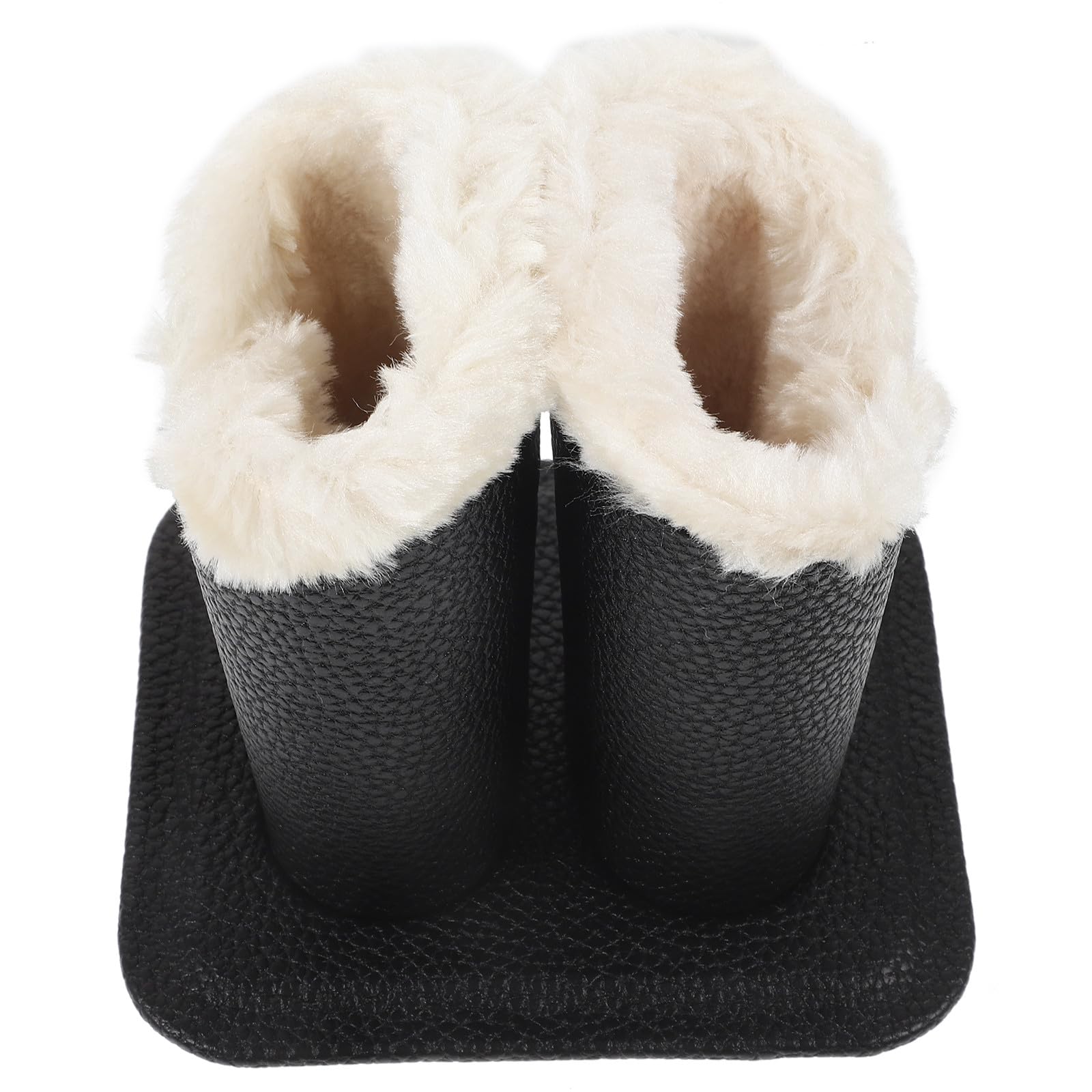 STOBAZA Présentoir à Lunettes pour Rangement et Protection Double en Cuir Pu et Peluche Noir Porte-lunettes Double Compartiment, Design Élégant à Domicile
