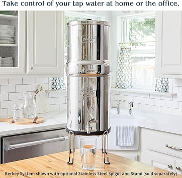 Big Berkey Gravity-Fed Stainless Steel Countertop Water Filter System 2.25 Gallon with 2 Authentic Black Berkey Elements BB9-2 Filters