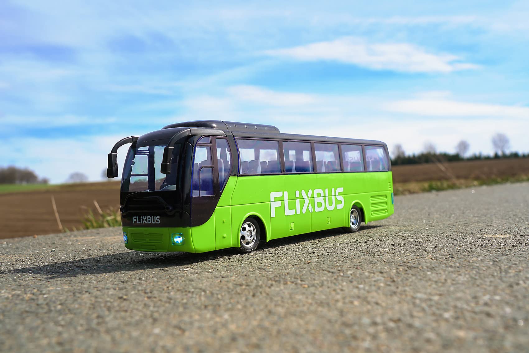Carson 500907342 FlixBus 2.4GHz - 100% Listo para Conducir, autobús de Juguete, Coche de Juguete, Coche teledirigido, para niños a Partir de 8 años, Tiempo de conducción Aprox. 60 min.