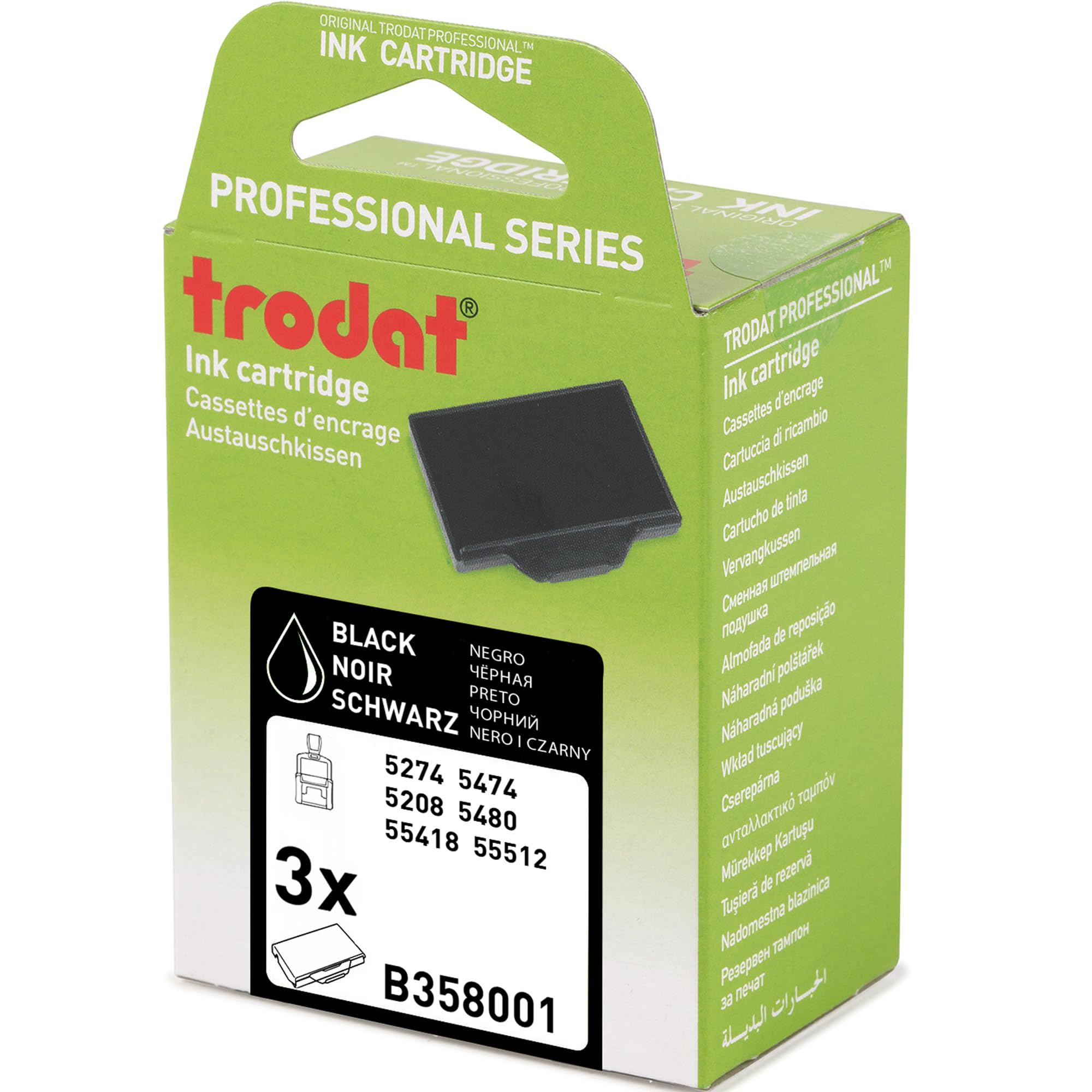 Cassette d'encrage Trodat Professional Line 6/58A - noire - Lot de 3