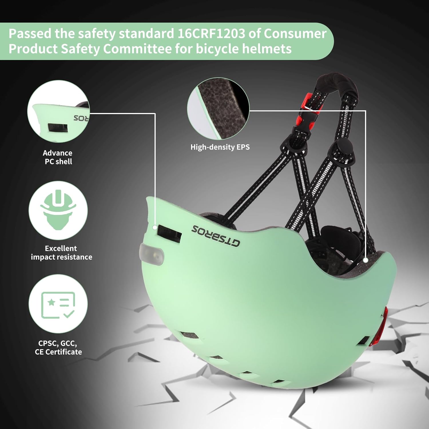 Bike Helmets for Adults - Front and Rear LED Lights Adjustable Bicycle Helmet for Adults Men Women Scooter Helmet for Commuting, Road Biking, Skating, Scooter