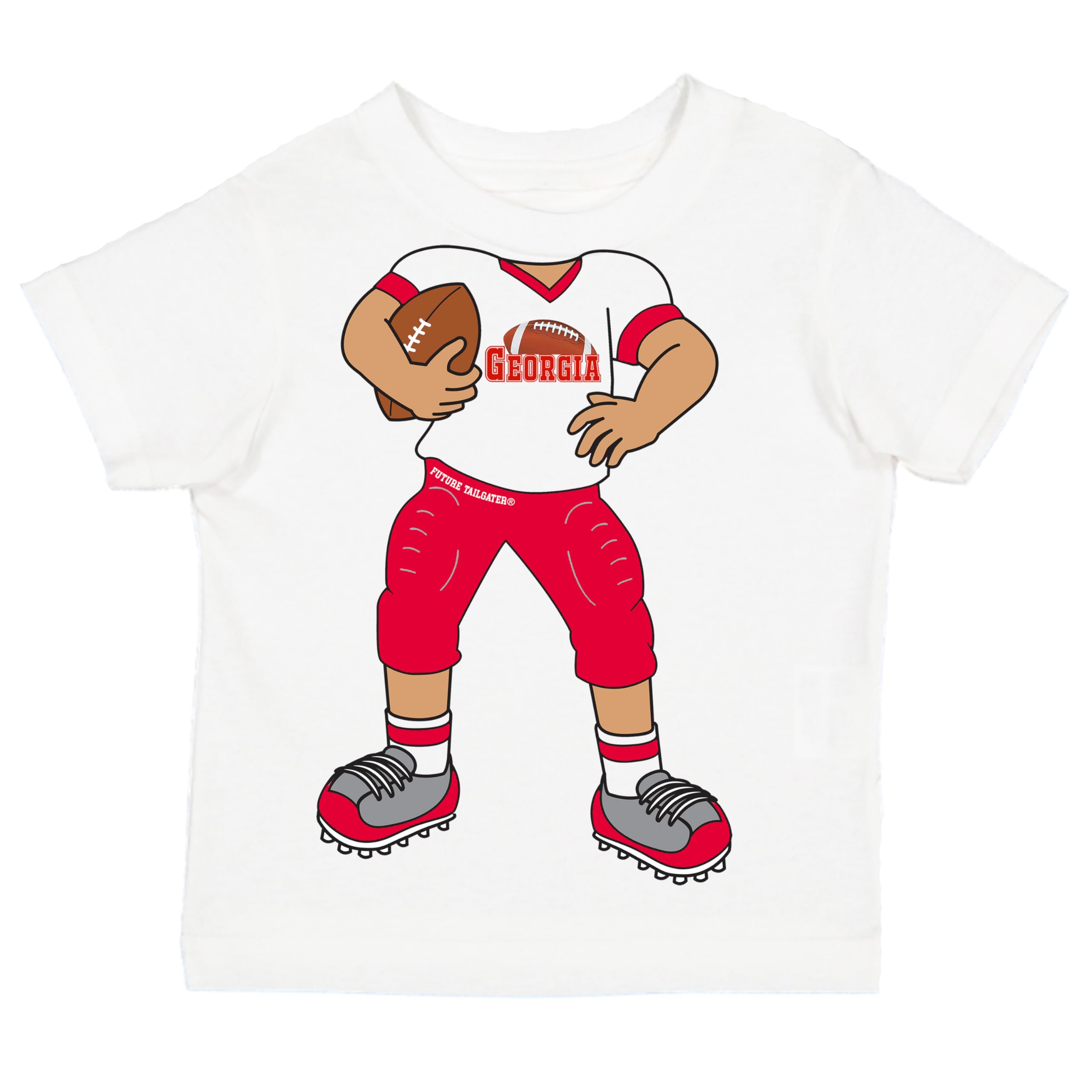 Future Tailgater Football Player Heads Up! Toddler 3T T-Shirt for Georgia Fans White