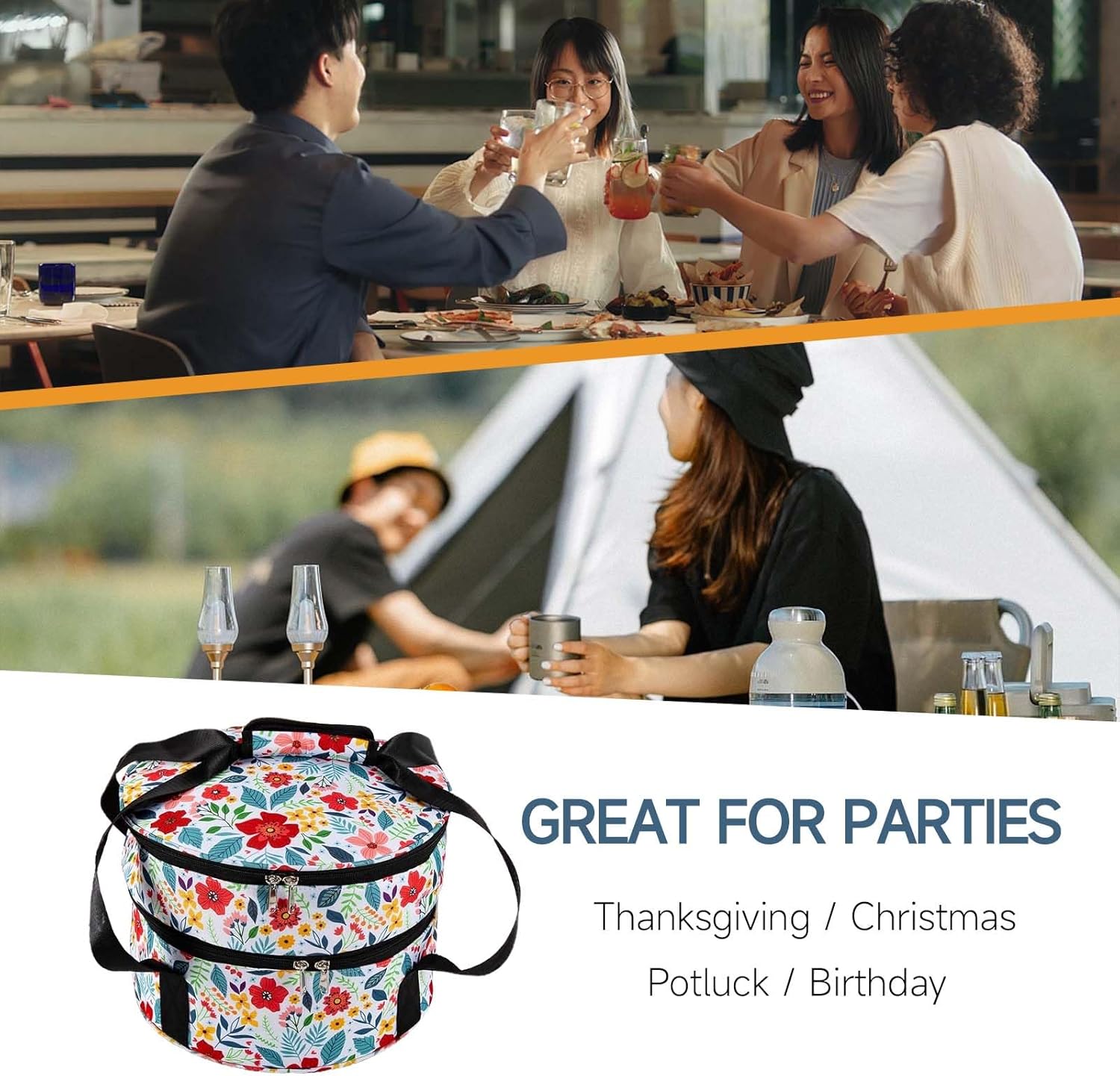 Insulated Casserole Carriers for Hot or Cold Food with Oven Mitts and Pot Holders Sets,Oven Gloves,Hot Pads,Pie Cake Carrier Dish Carrying Case, Kitchen Stuff Accessories