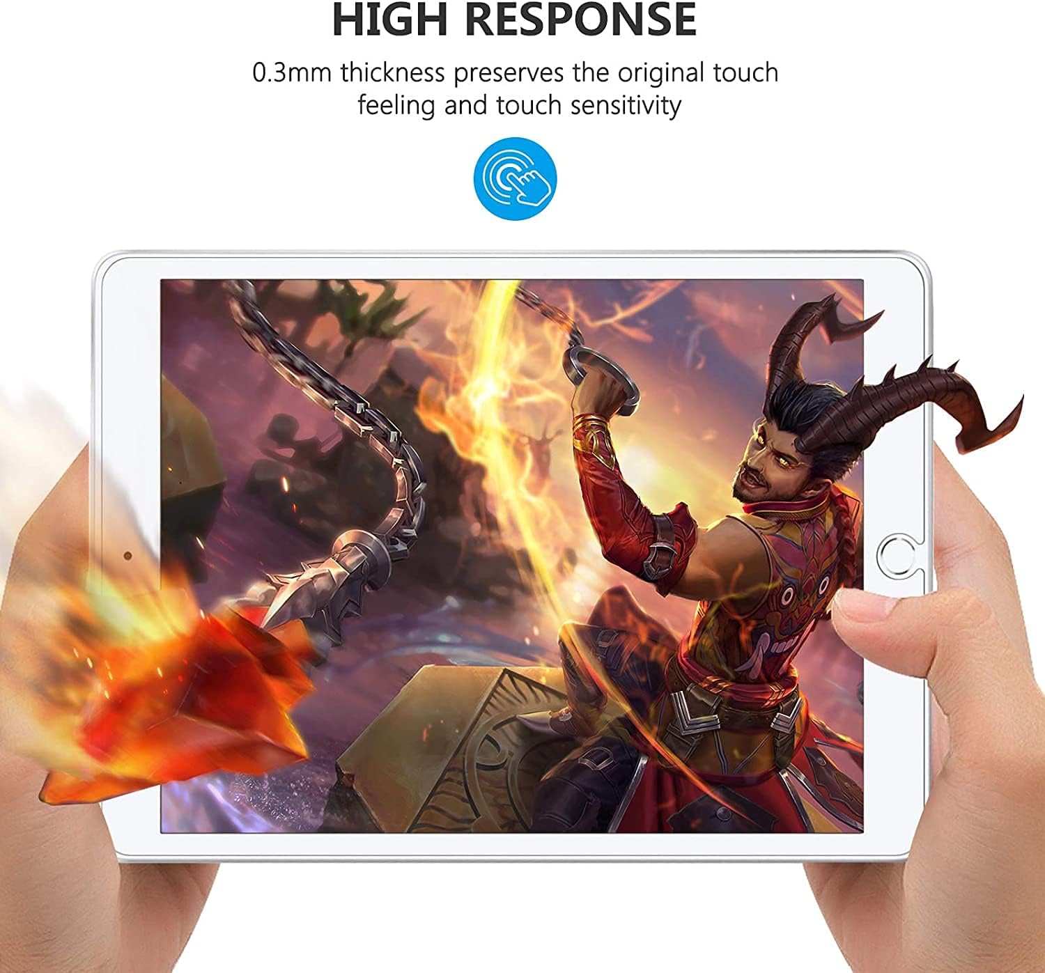 [2 Pack] SPARIN Screen Protector Compatible with iPad 9th 8th 7th Generation (10.2 Inch, 2021 / 2020 / 2019 Model), Tempered Glass / Anti-Scratch