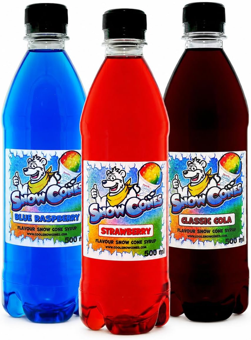 Snow Cone Slush Syrup 3 x 500ml Pick & Mix Pack โ Choose Any 3 Flavours โ 5:1 Concentrate โ Compatible with Ninja SLUSHi & Slush Machines