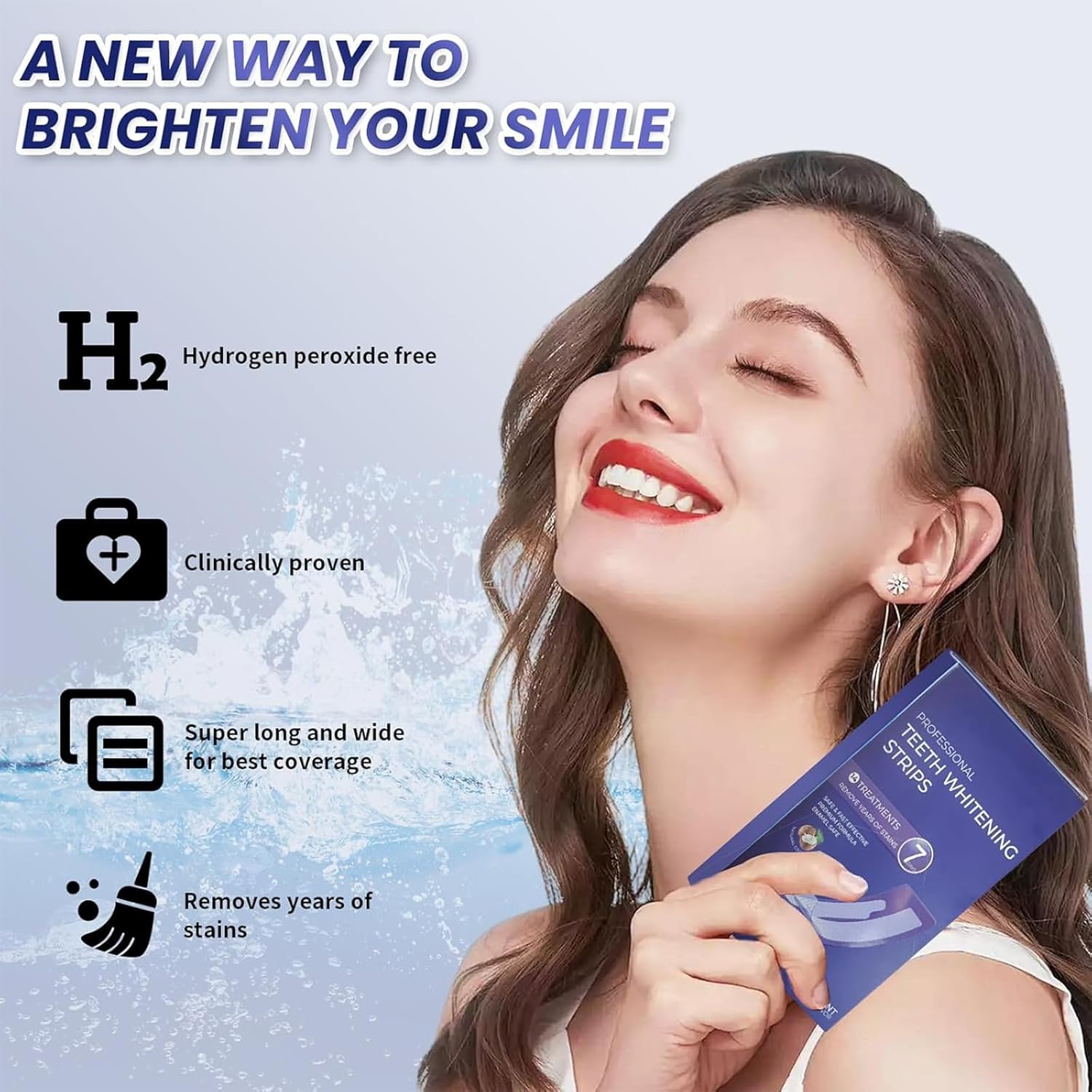 Teeth Whitening Strips 14 Sensitive Gentle - Sensitive Teeth whitening Strips, Peroxide Free, Enamel Safe, Gentle Removal Instant Teeth Whitening Without The Harm (28 Stripes) - Image 2