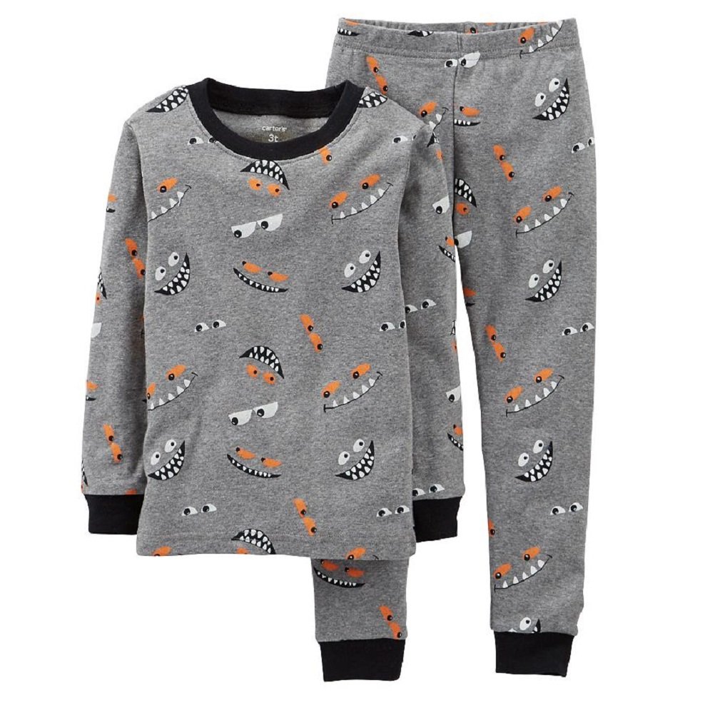 Carter's Baby-Boys' 2 Pc Glow-in-the-Dark Cotton Pajama Set 24 Months Grey