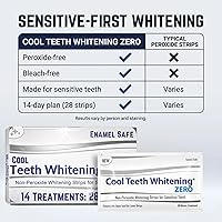 Vista 9 de Tiras blanqueadoras de dientes sin peróxido para dientes sensibles, blanqueamiento suave y seguro de esmalte, tiras blancas veganas sin blanqueador