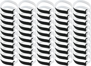 50 correas de red de fútbol, correas ajustables de alambre para valla de fútbol, color blanco y negro