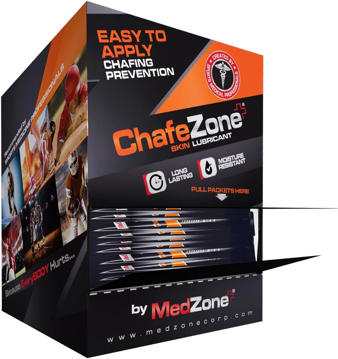 Chafezone Skin Protectant – Anti-Chafe Stick Stick – Anti-Chafing – Prevents Chafing - 1/8 oz (3.5gm) 75 Pack Box