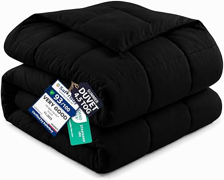 Utopia Bedding Coverless Double Duvet, 4.5 Tog Lightweight Summer, Black