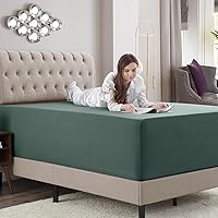 Vista 90 de Empyrean Charcoal Grey Extra Deep Pocket Fitted Sheet Full Size, Hotel Luxury Deep Pocket Full Size Fitted Sheet Only Easily Fits 18 to 24 Inch