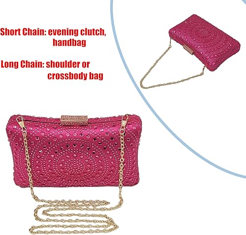 Miniatura 6 de Caja de cristal embrague bolsos de diamantes de imitación para mujeres bolso de fiesta de boda bolsa de noche