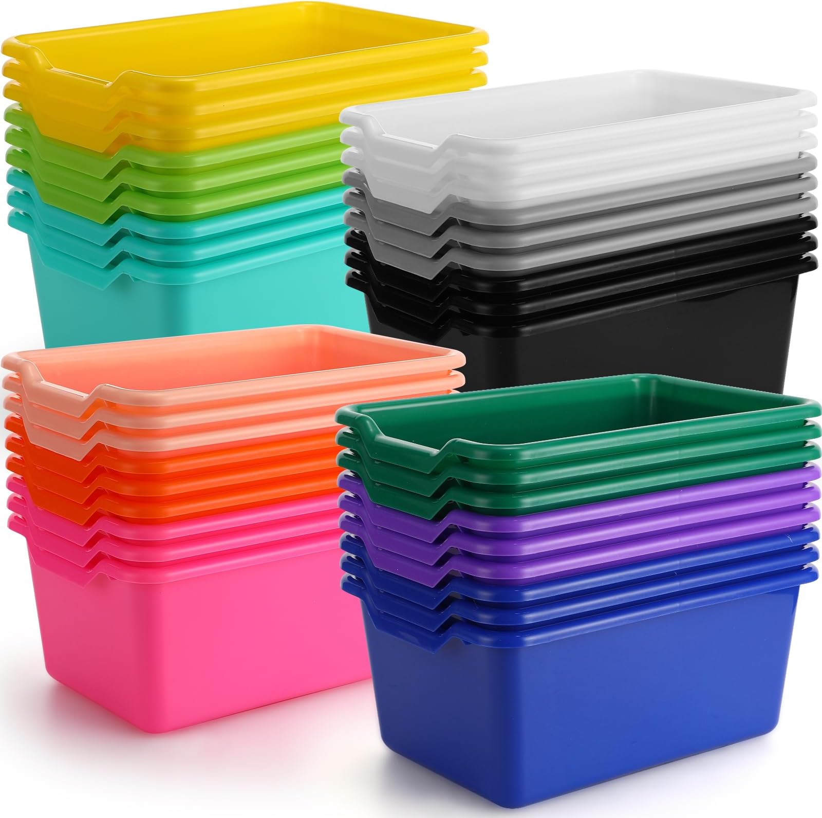 Really Good Stuff Stackable Plastic Book and Organizer Bins