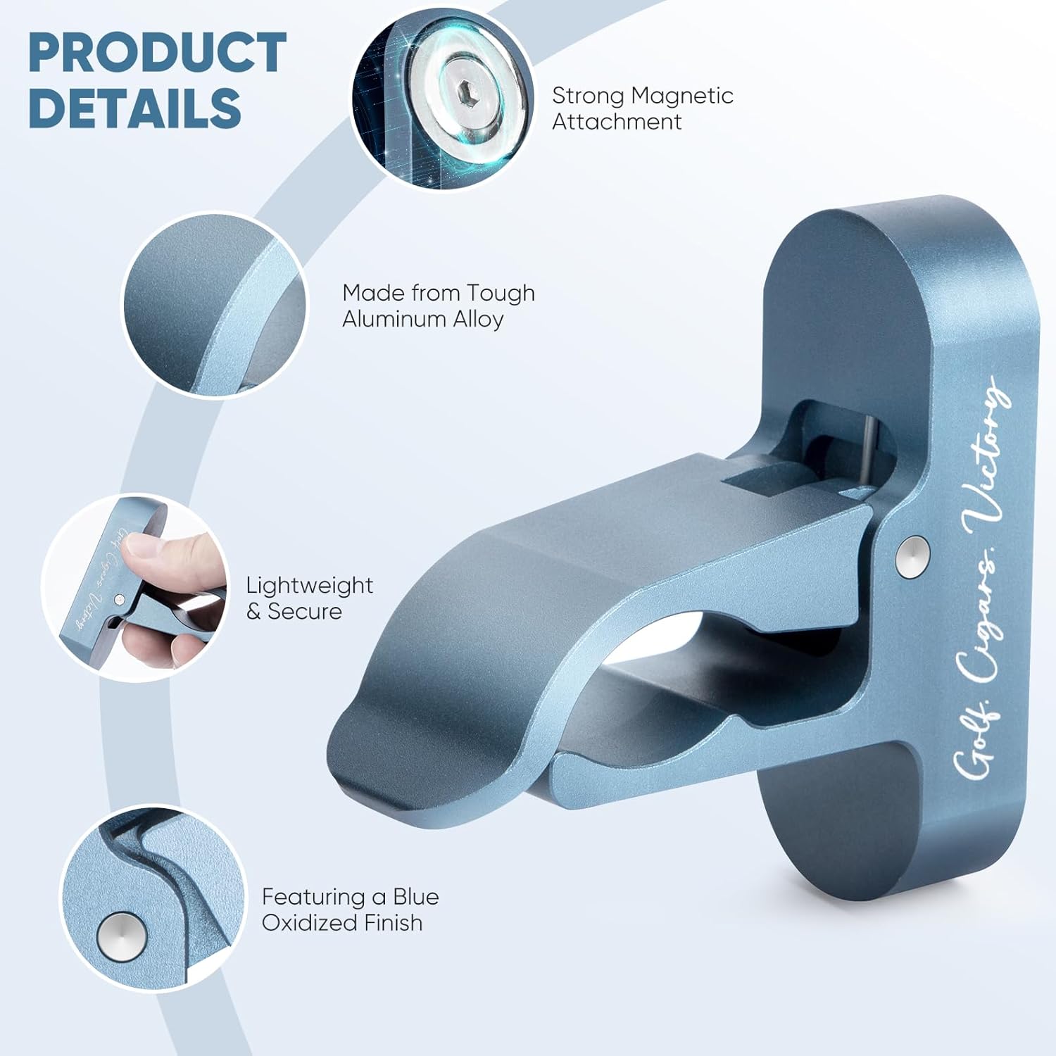 Magnetic Golf Holder Clip for Golf Cart Aluminum Alloy Stand Clip - Universal Golf Cart Hold 30-60 Rings Magnetic Clip Golf Gifts for Golfers Golf Accessories