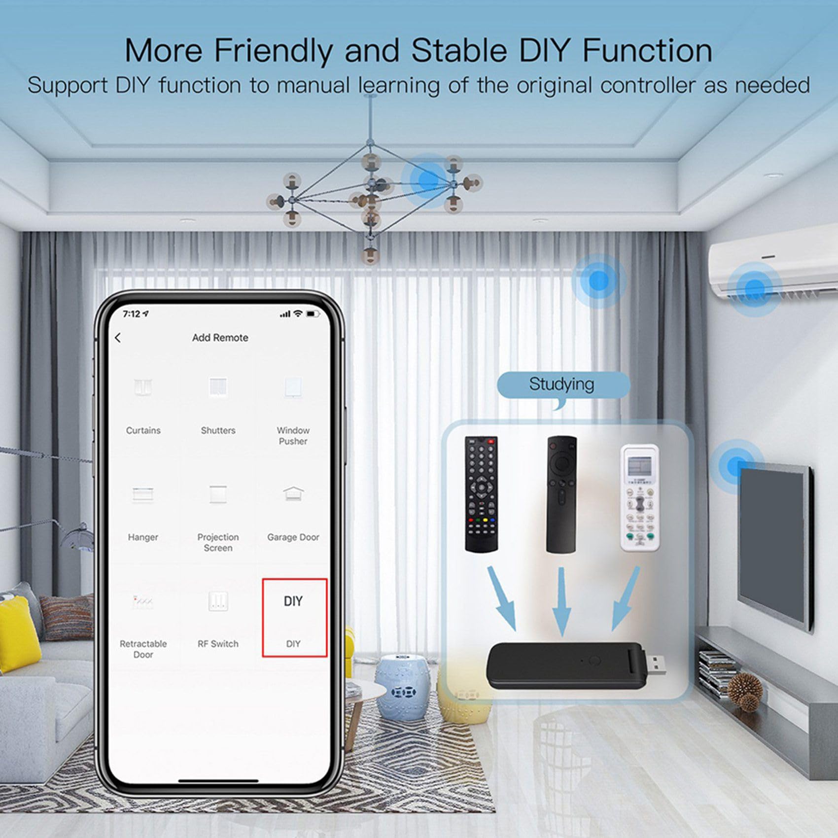 3X Tuya IR Control Remoto WiFi USB Power Home para Aire Acondicionado TV TV Soporte, Home