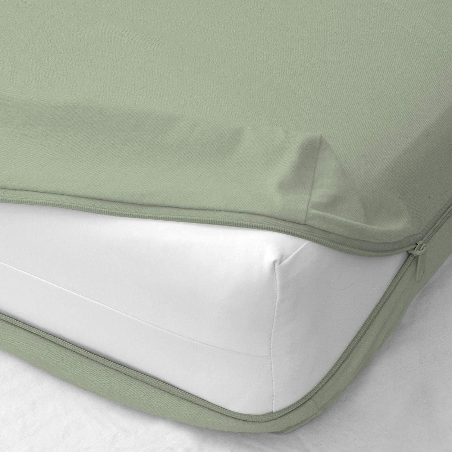 Armless Futon Slipcovers ZippeSage Couch Cover Microfiber Twin Size 5 Inch, 600 Thread-Count Sofa Bed Protectorfor Sleeper Sofa, Machine Washable, Durable|Sage