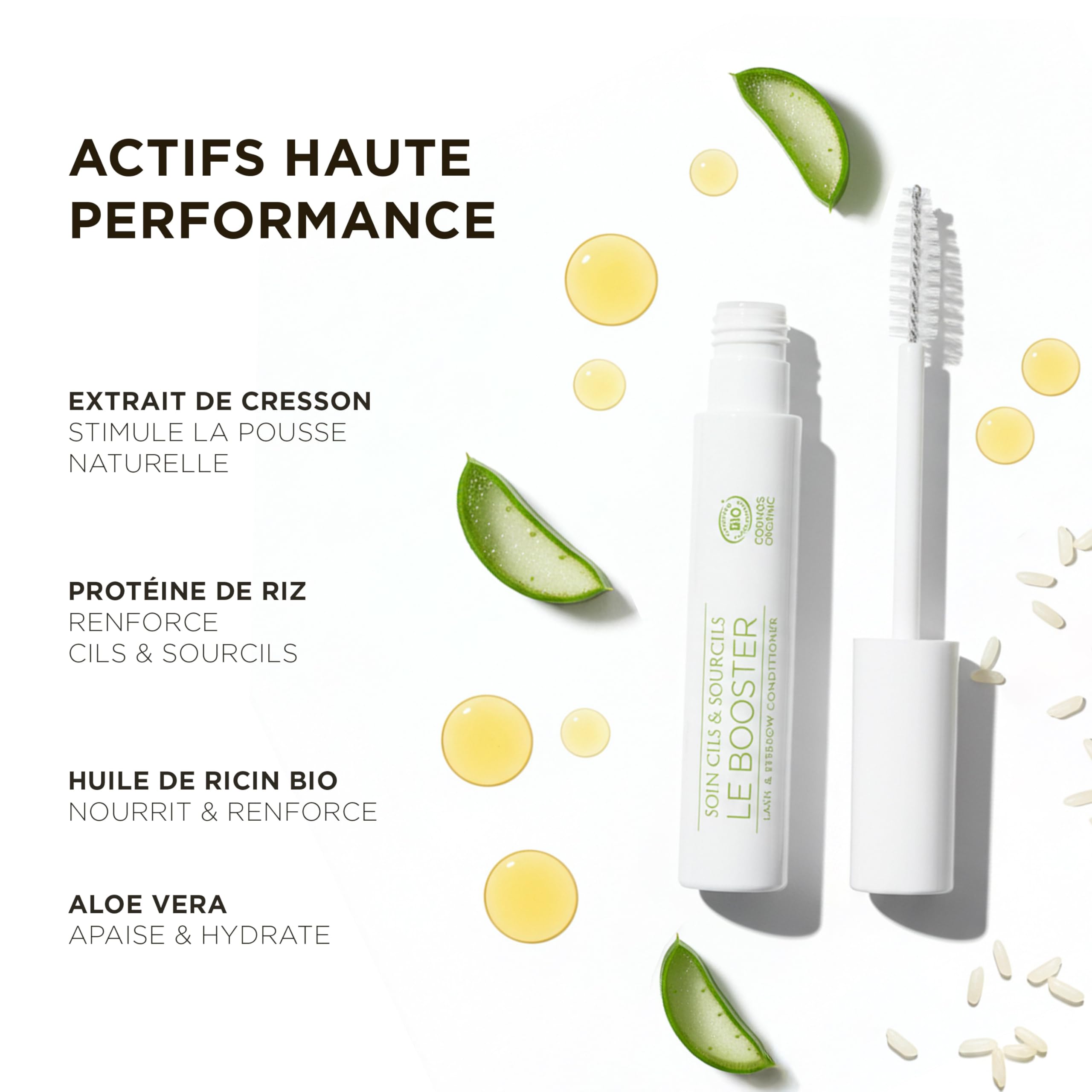 HUYGENS Sérum Cils & Sourcils au Ricin Bio – Soin Fortifiant & Pousse