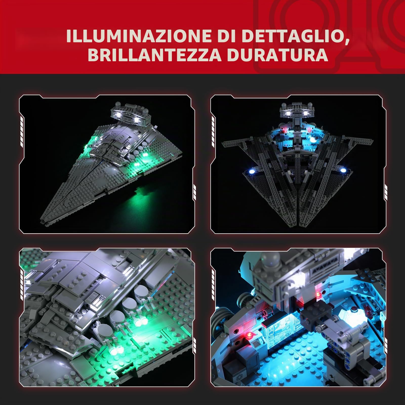 BRIKSMAX 2.0 Kit di illuminazione a led per LEGO Star Wars Destroyer stellaire de classe Impérial - Compatible with Lego 75394 Modello di blocchi predefiniti- Non includere il set Lego