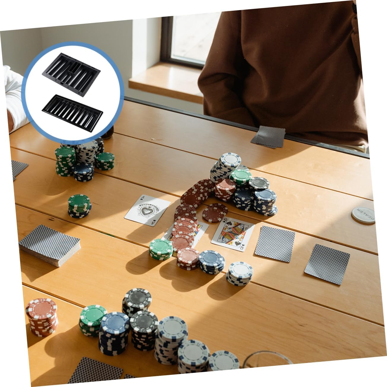 SUPVOX Table Chip Tray Family Games Trays Small Serving Tray Poker Chip Holder Poker Table Chips Holder
