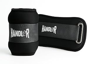Handler Adjustable Neoprene Ankle Weights – Wrist & Leg Weights for Women, Men, Kids – Strength Training, Walking, Cardio, Pilates, Rehab – Multiple Weight Options (0.5–5 kg) (Black, 0.5 Kg, Set of 2)