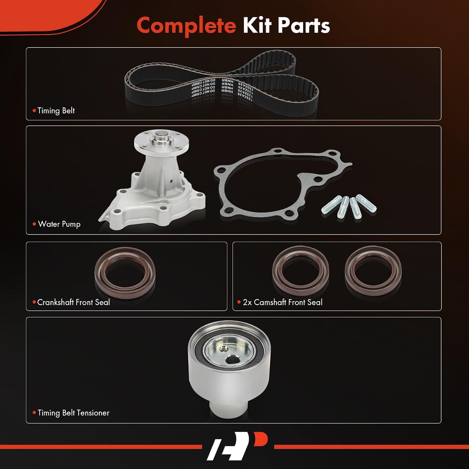 A-Premium Engine Timing Belt Kit with Water Pump Compatible with Infiniti M30 1990-1992 & Nissan 200SX 1987, 300ZX 1984-1989, D21 1986-1994 - SOHC 3.0L