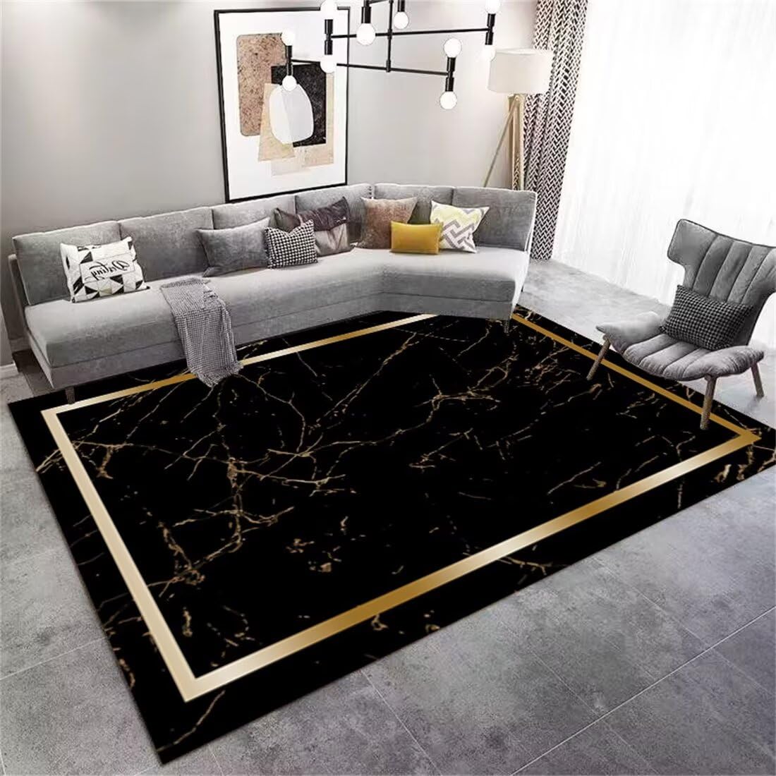 Chambre deco élégante avec notre tapis de salon sur mesure