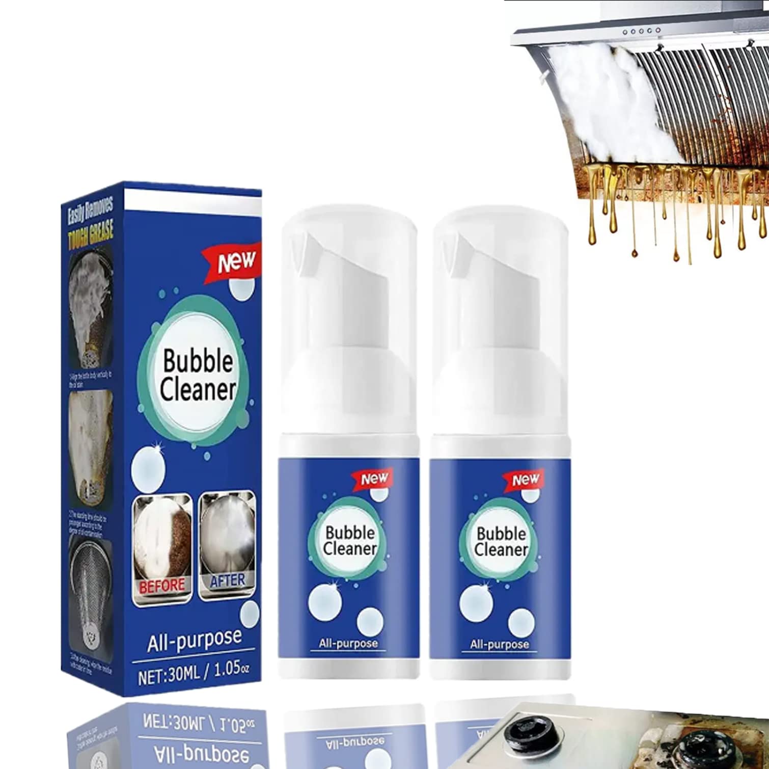 Foaming Heavy Oil Stain Cleaner, Bubble Cleaner Foam Kitchen, All Purpose Cleaner Spray