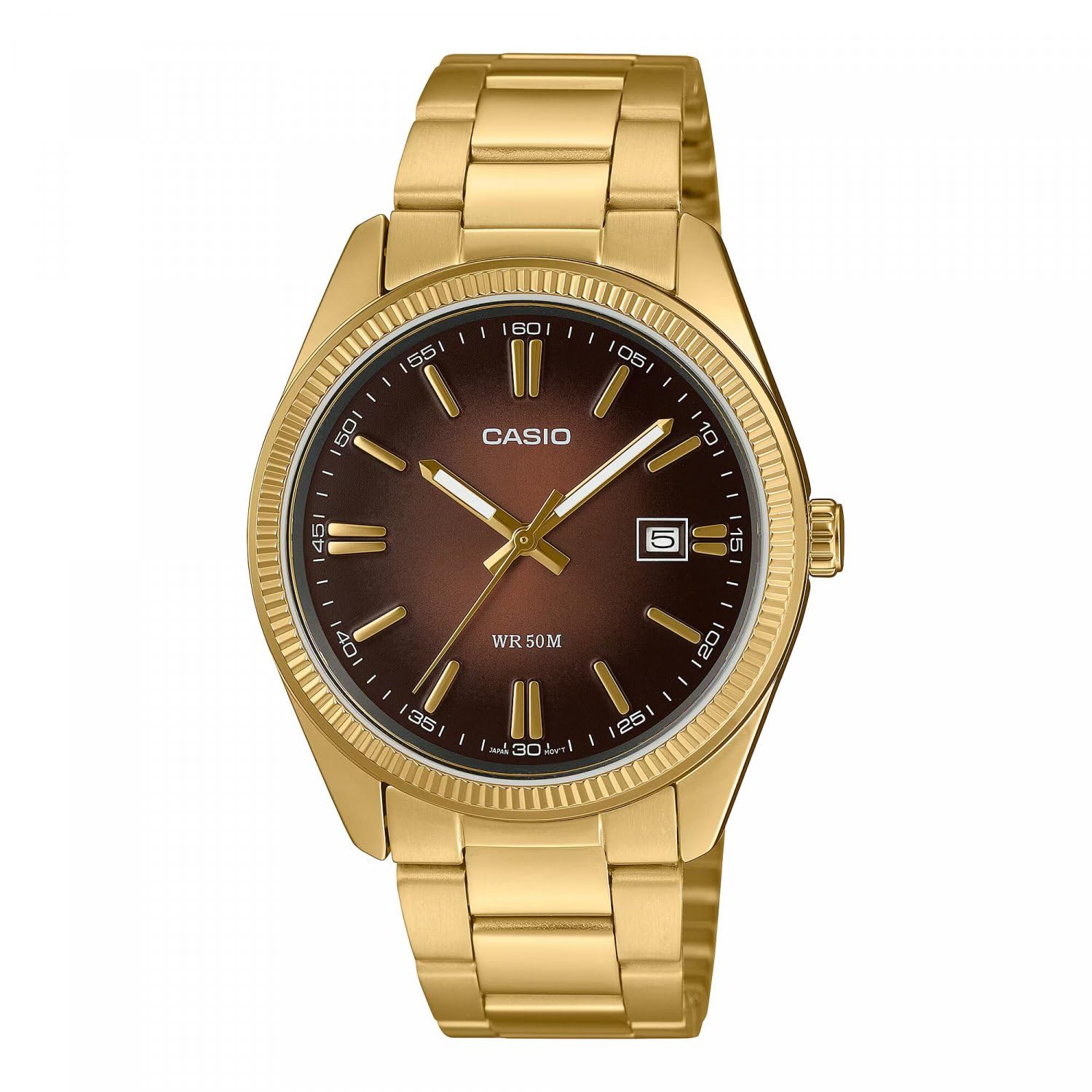 Casio Mieszany analogowy zegarek kwarcowy z paskiem MTP-1302PGC-5AVEF, bransoletka