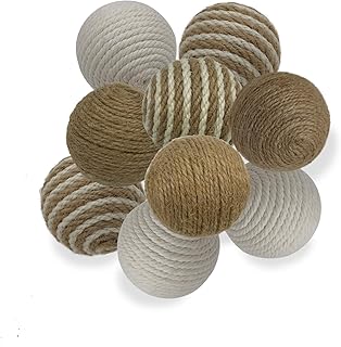 Decorative Balls for Bowls, 2.36 Inch Set of 9, Vase Fillers for Centerpieces Bowl Fillers, Wicker Rattan Ball Natural Decorative Spheres Orbs Decor for Home Table Decor Party Wedding