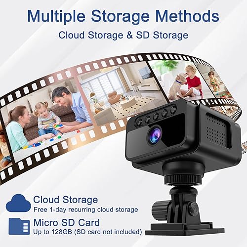 Miniatura 6 de Mini cámara, cámara inalámbrica WiFi 4K con detección de movimiento, visión nocturna para seguridad en el hogar, mascotas, interior y exterior