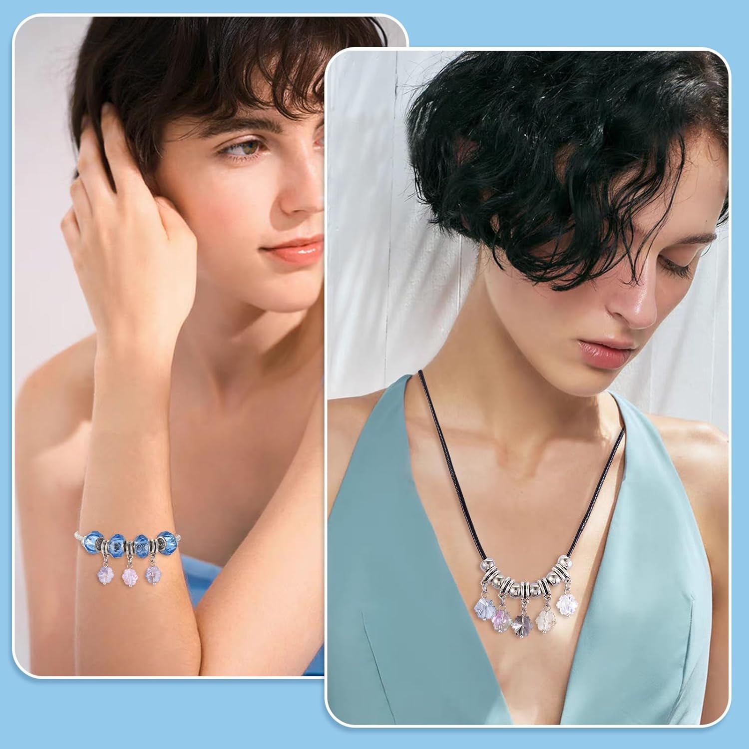 Beadthoven Glass Pumpkin/Cube/Flower Charms Transparent Faceted Glass Crystal Dangle Pendants Bulk Colorful Pumpkin Large Hole Pendants with Alloy Bails for Jewelry Making DIY Crafts - Image 3