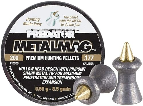 Predator Polymag Metalmag .177 - Pellets de pistola de aire con punta de metal, paquete de 100