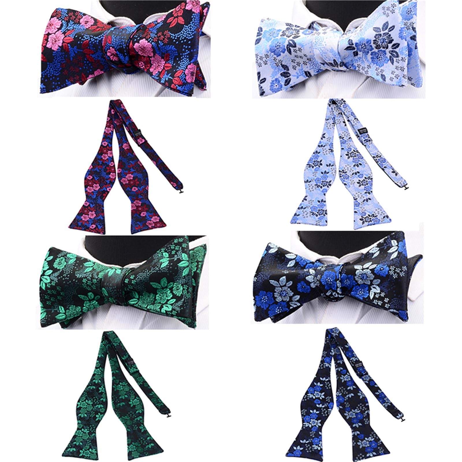 Florale Fliege for Selbstbinden, Herren-Fliege aus Seide, modisch, rot, blau, grün, for Herren, Hochzeitsaccessoires