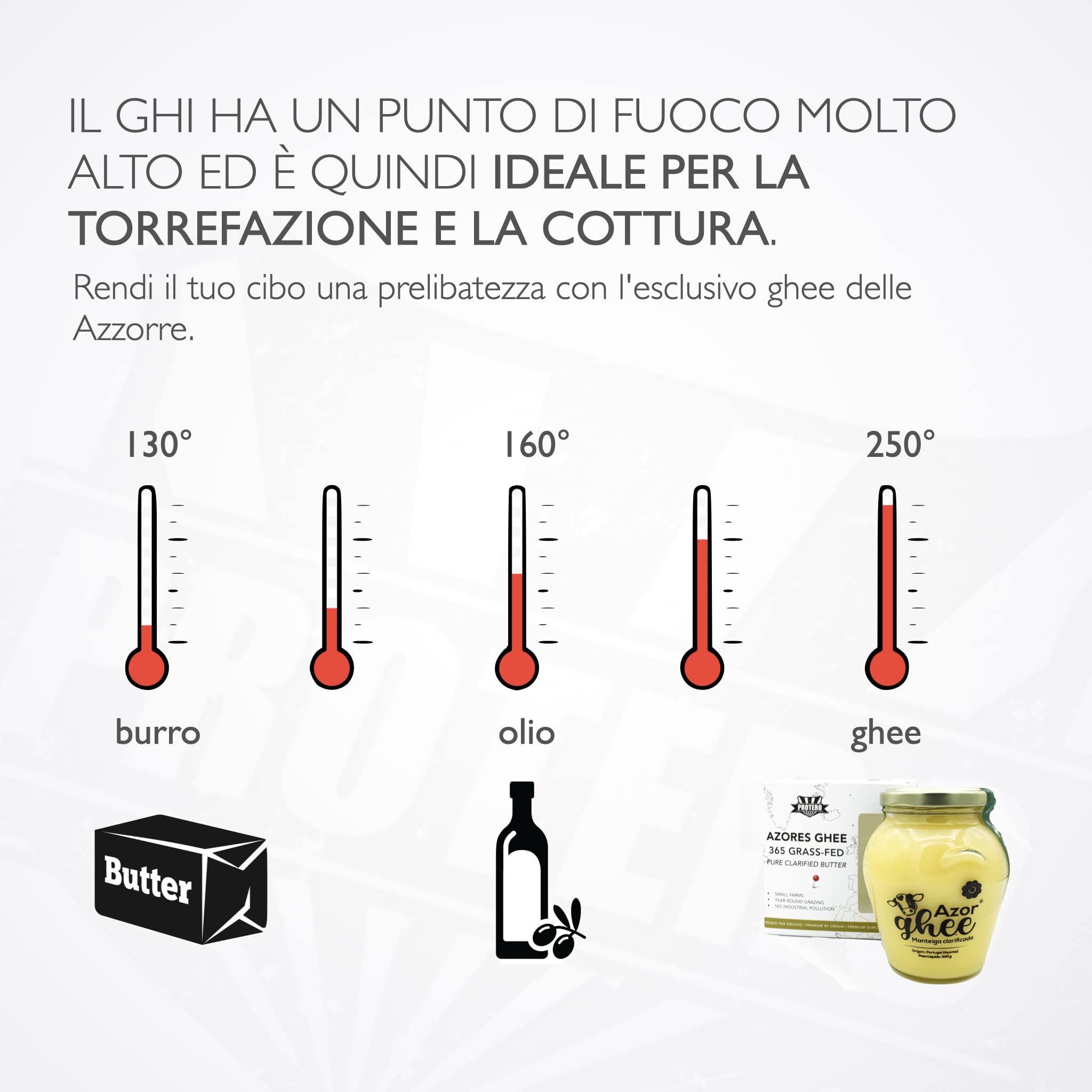 PROTERO Ghee d'Azzorre | 365' pascolo | burro chiarificato puro | grass-fed